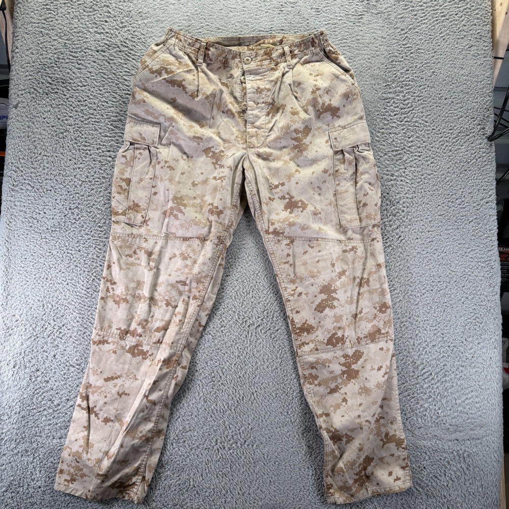 US Army Pant Mens 34x34 Beige Camo Cotton Cargo Straight Desert MARPAT Uniform